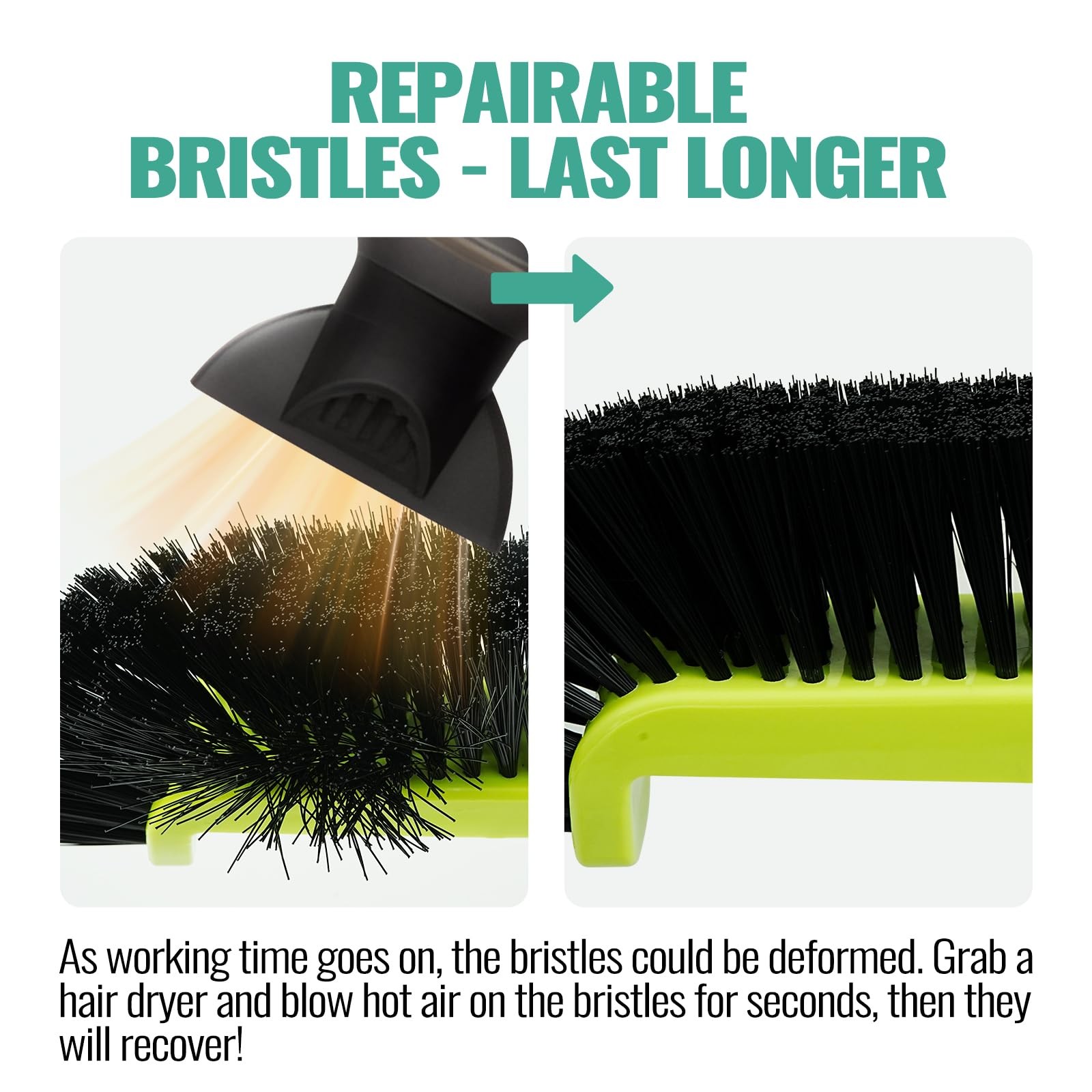 18″ Pool Brush Head for Cleaning Swimming Pool Walls, Curved Ends High-Efficienc