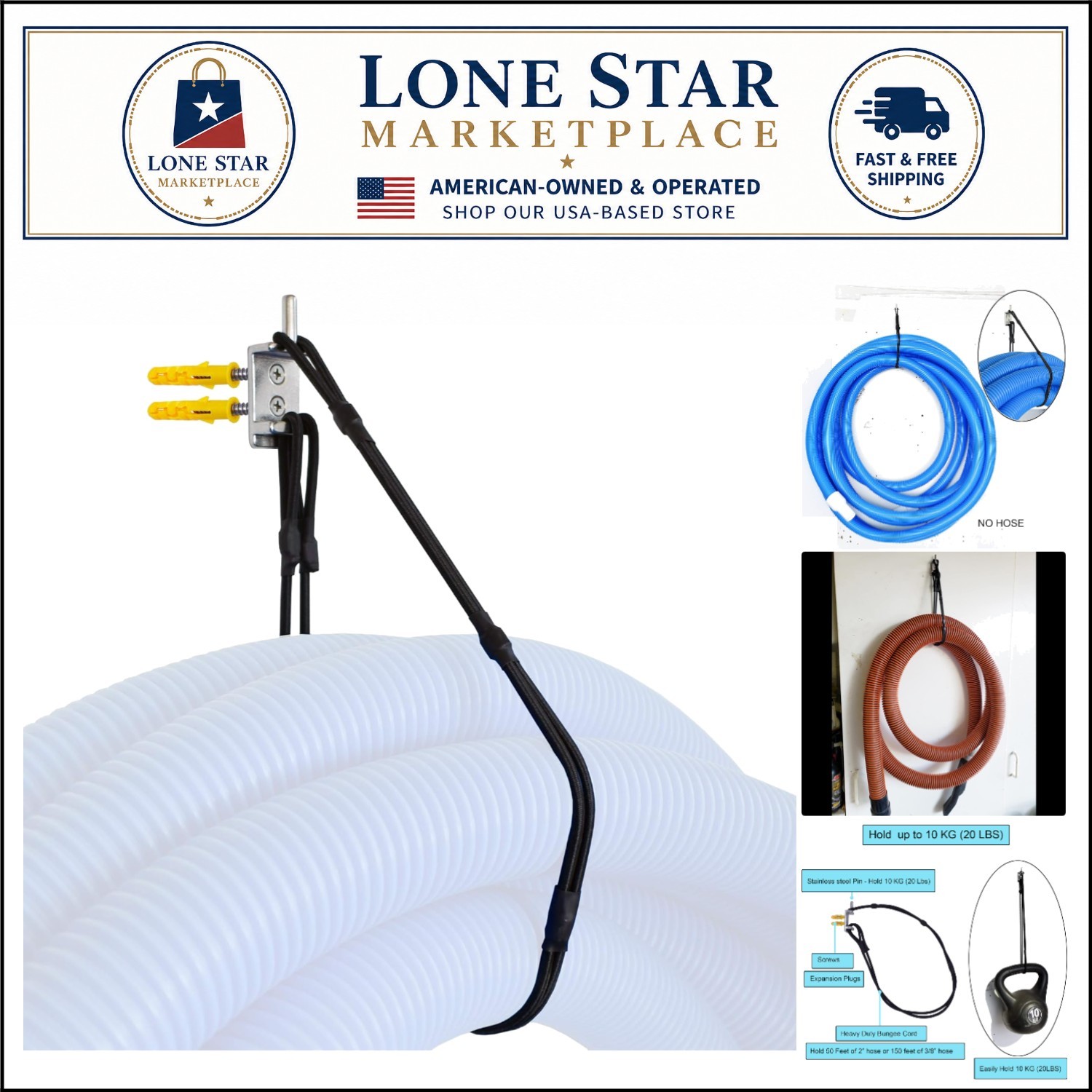 Durable Outdoor Pool Vacuum Hose Hanger – Rust-Proof & Easy Installation