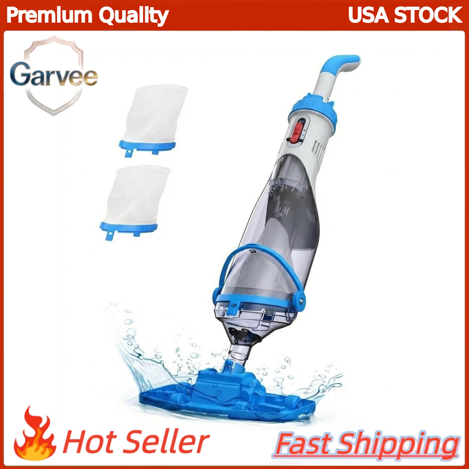 Rechargeable Pool Vacuum Handheld with Telescopic Pole for Inground Above Ground