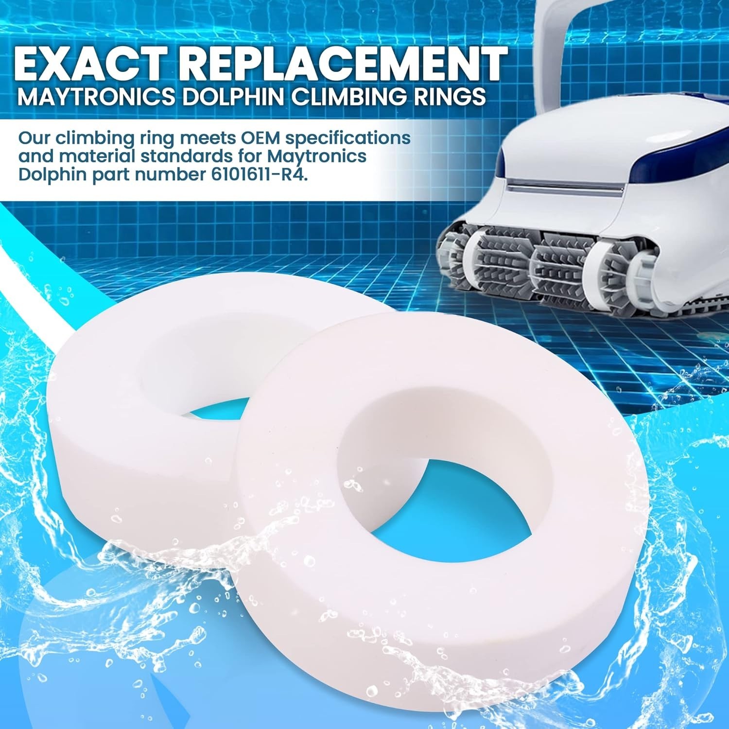4 Large Climbing Rings for Maytronics Dolphin – Quality Rubber Replacement Parts