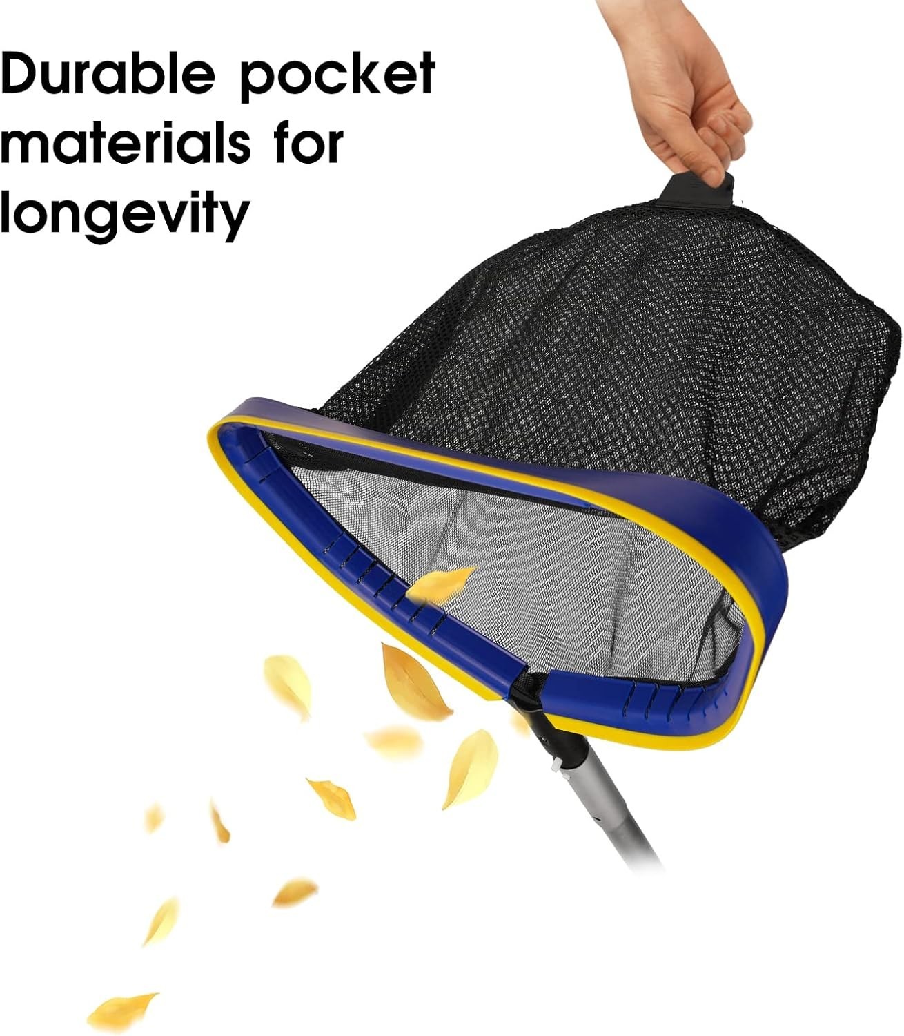 Heavy-Duty Skimmer Net with 10ft Telescopic Pole for Above/In-Ground Pools