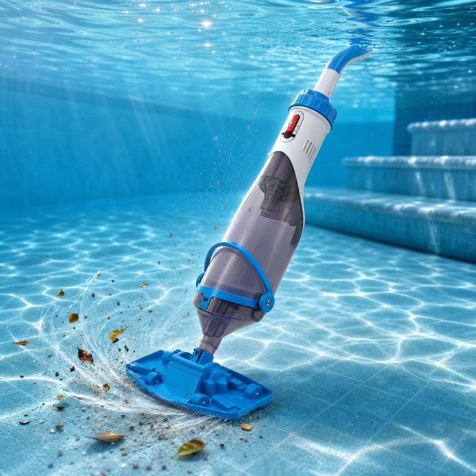 Cordless Rechargeable Pool Vacuum Cleaner Handheld with Telescopic Pole ,60 Mins