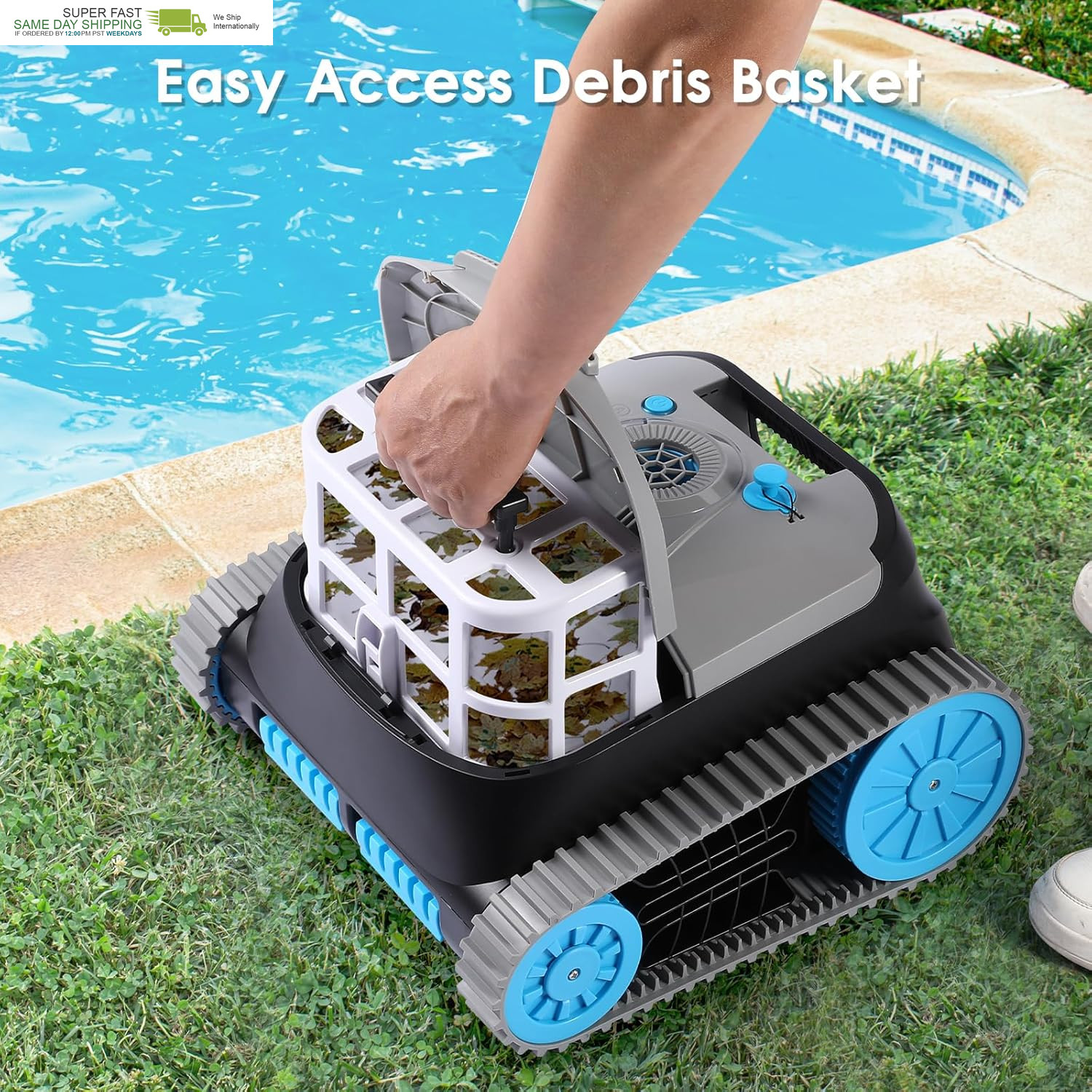 Cordless Pool Vacuum for Inground Pools, Dual-Motor Turbine System, Robotic Pool