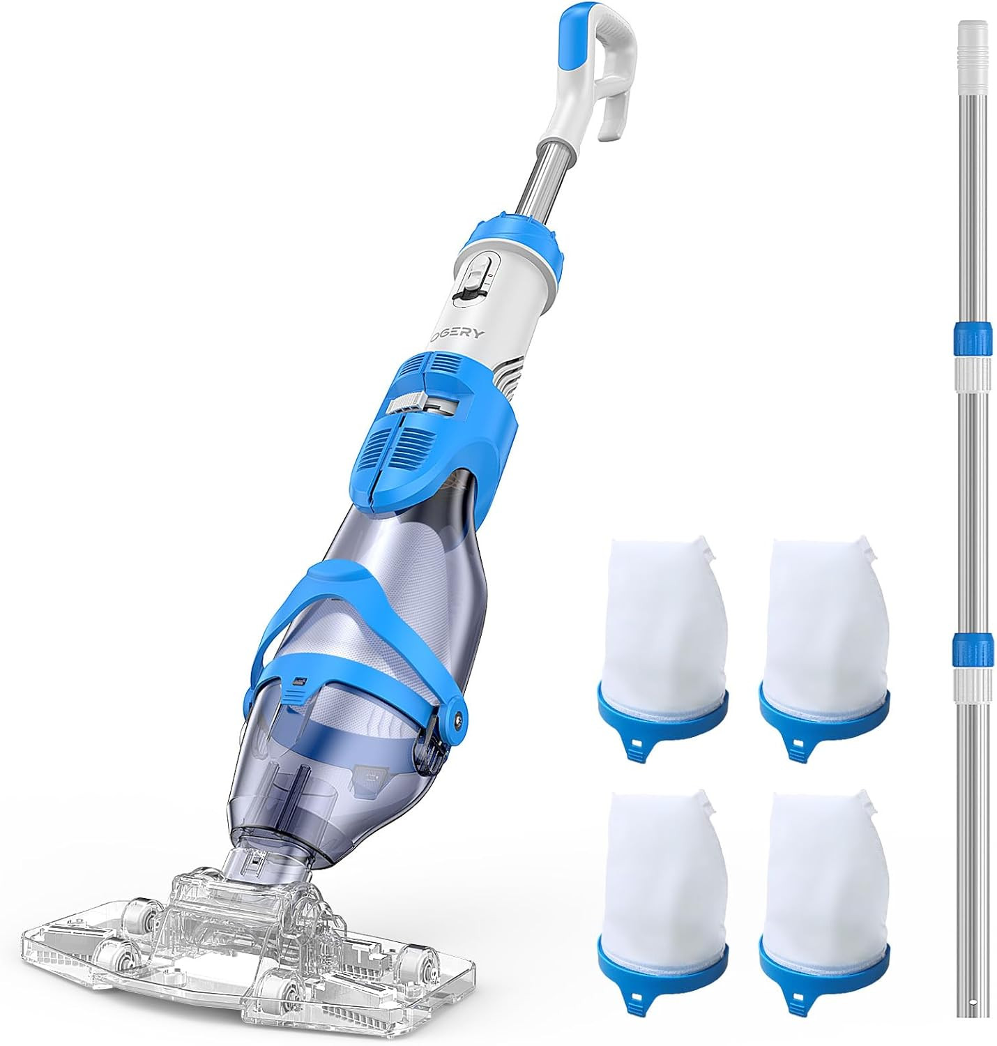 Pool Vacuum for above Ground Pool, 18.5GPM & 50KPA Powerful Suction | 60Mins Run