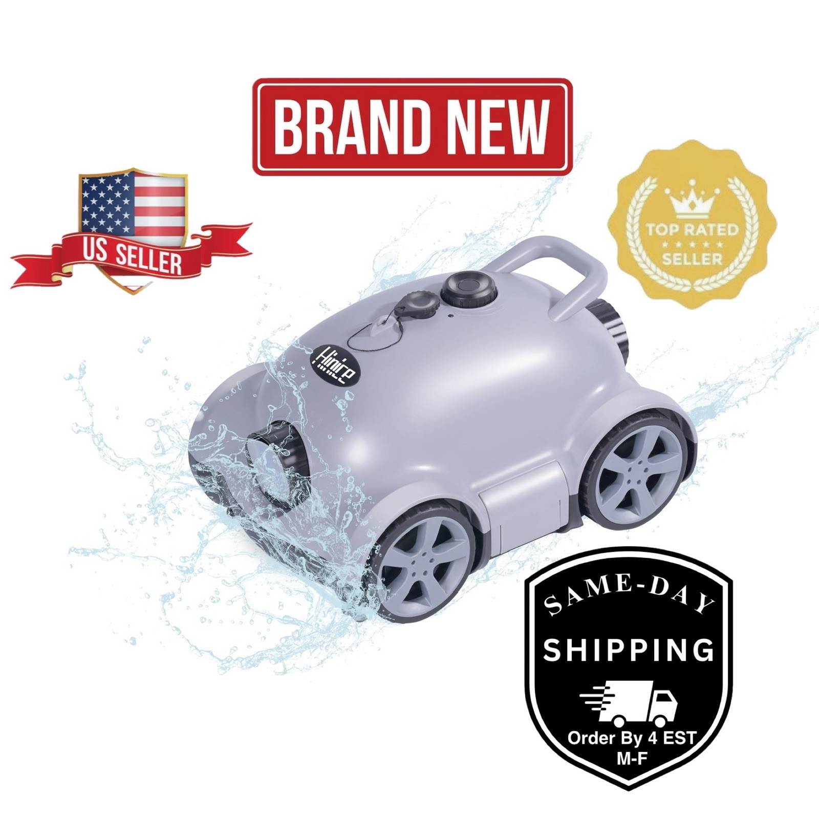 Pool Cleaner Robot for In-Ground/Above Ground Pools – Battery Powered – Gray