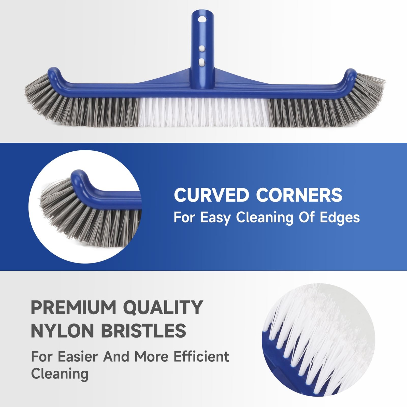 Swimming Pool Cleaning Kit Includes Pool Skimmer Net, 18″ Pool Brush with 5f…