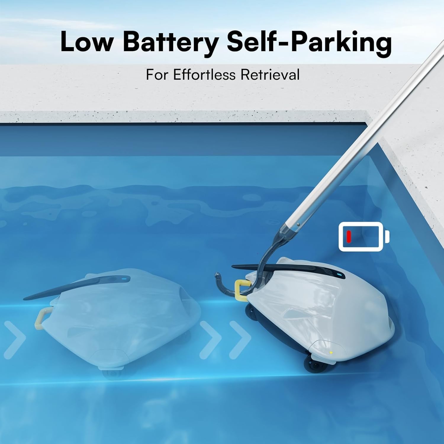 Dual-Layer Filtration Robotic Pool Vacuum with 40W Suction and Auto Park Feature