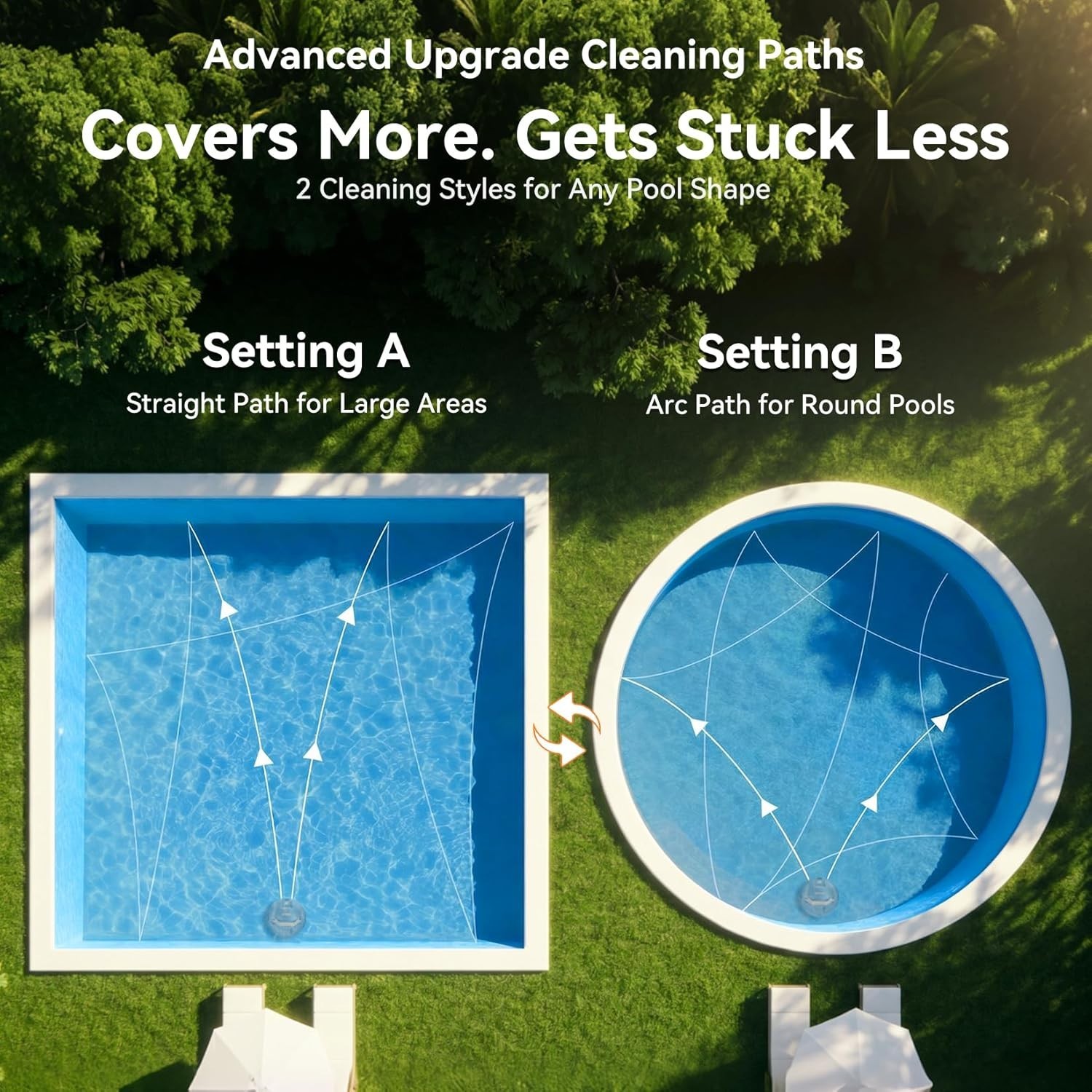Powerful Cordless Robotic Automatic Pool Vacuum Cleaner for Above Ground Pools