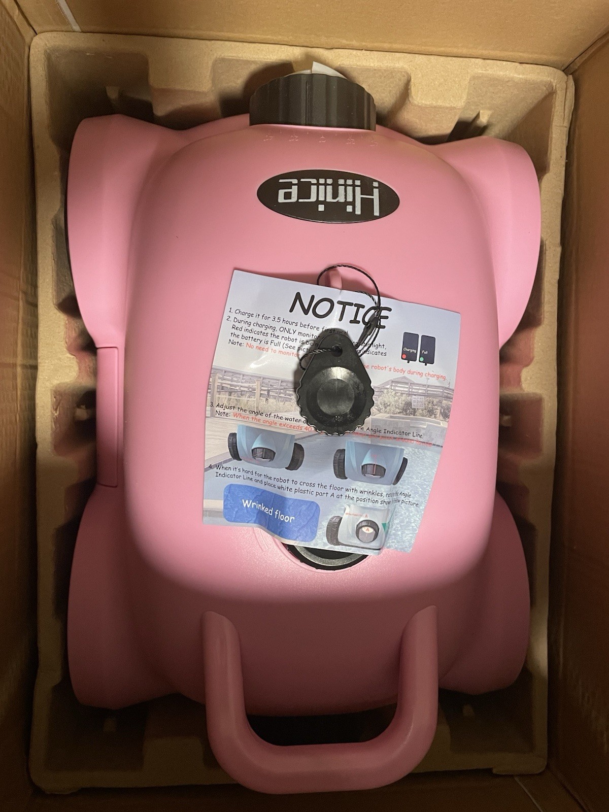 Hinice Cordless Robotic Pool Cleaner Auto Vacuum 150‑Min Runtime Pink