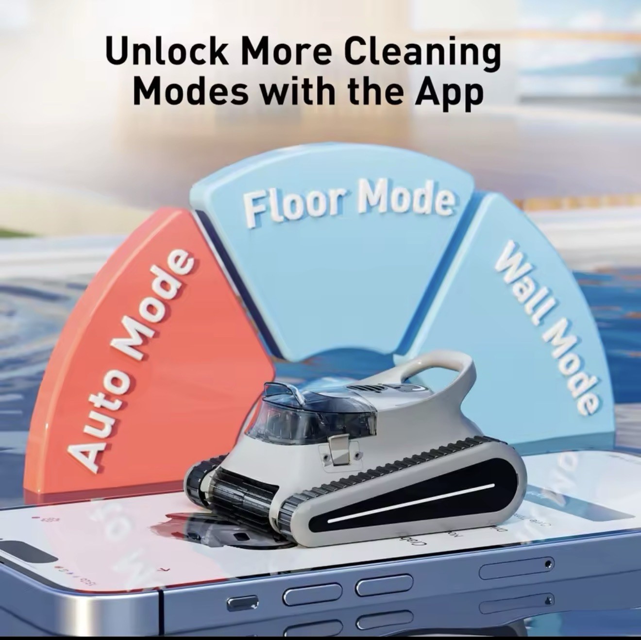 Seauto Cordless Robotic Pool Cleaner for All Pools, 180W Motor/Up to 2000 Sq. Ft