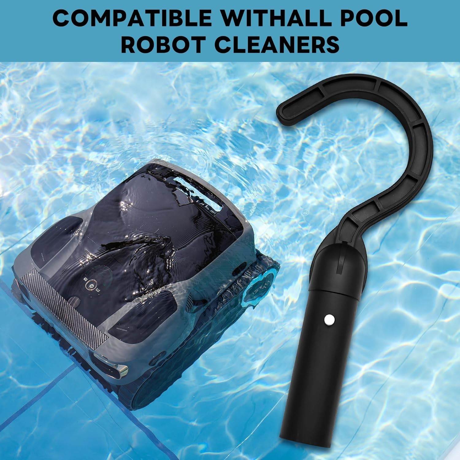 Pool Hook for Poles Compatible with All Pool Cleaner Pool Vacuum Black1 Pack
