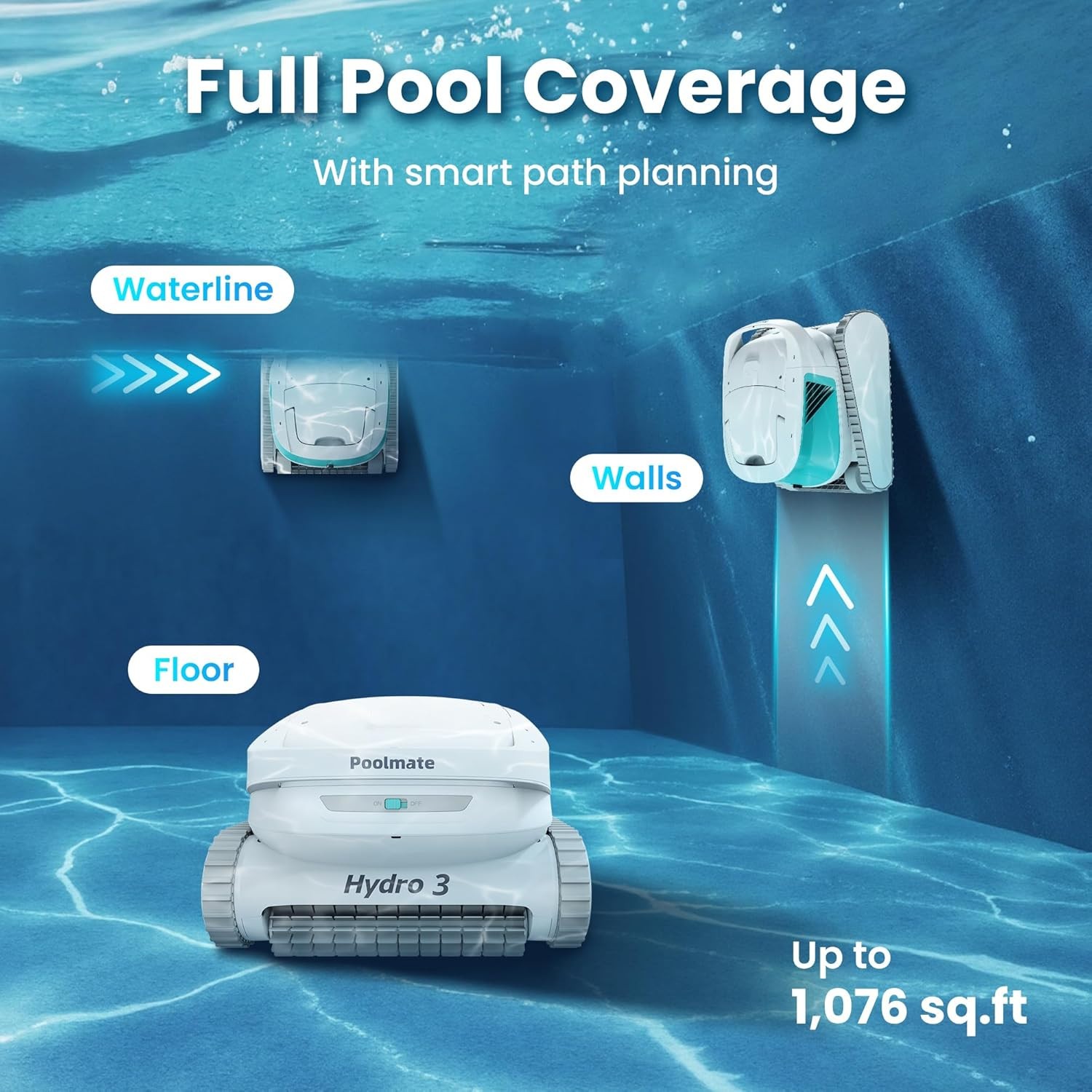 AIPER Cordless Robotic Pool Cleaner Vacuum Auto Parking Above Ground Flat Robot