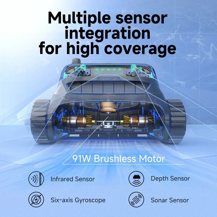 WYBOT S2 Cordless Robotic Pool Cleaner, 210 Mins Runtime, 90W Powerful Suction