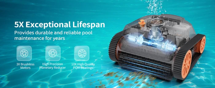 Nebula Cordless Robotic Pool Cleaner Wall Climbing Waterline 3H Runtime