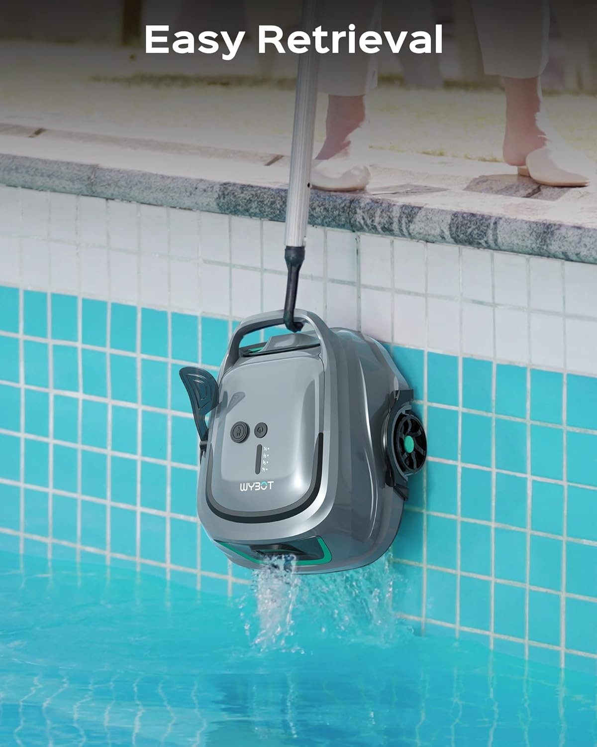 WYBOT A1 Cordless Robotic Pool Cleaner Automatic Pool Vacuum 1076 Sq.ft