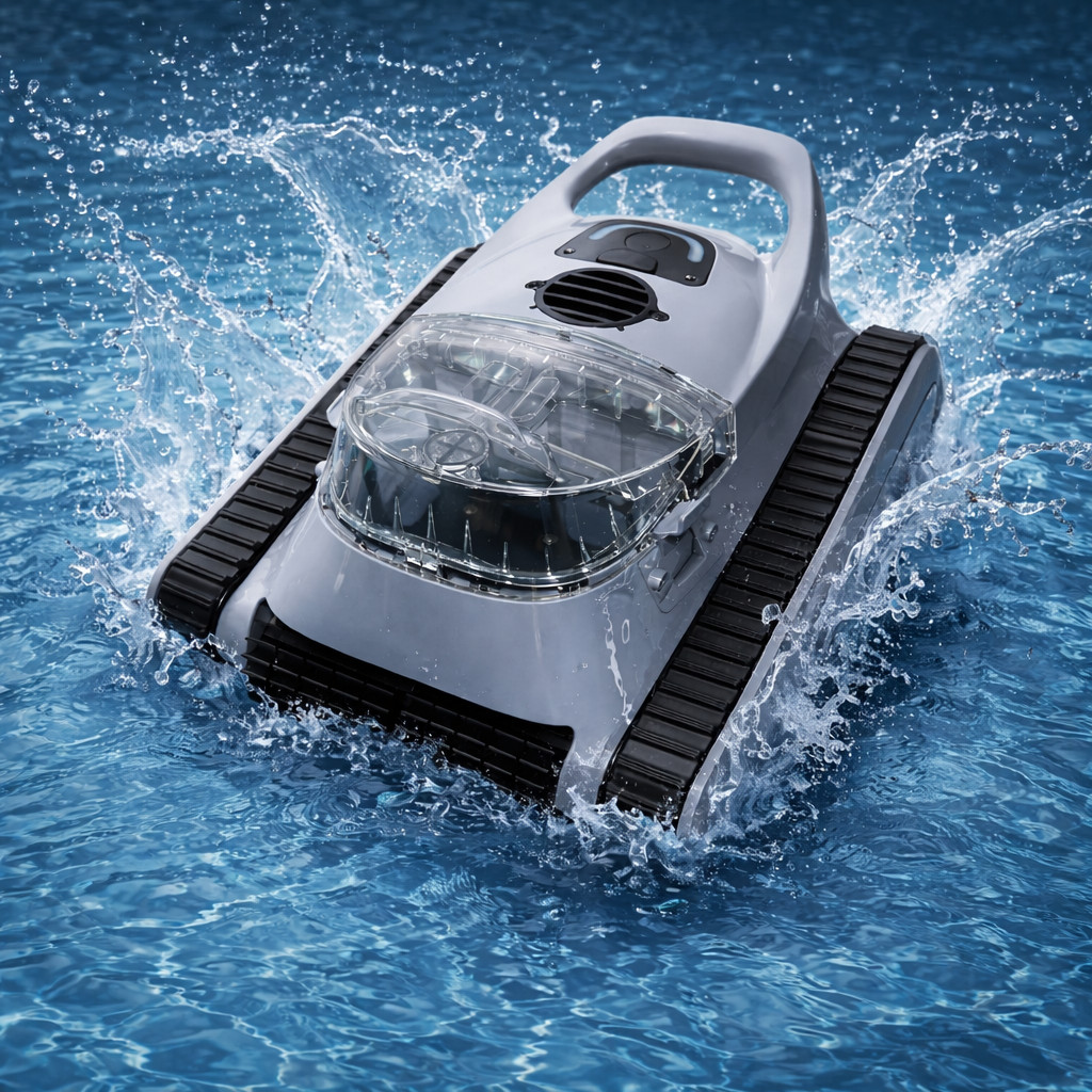 Cordless Robotic Pool Vacuum Cleaner Wall-Climbing Automatic Pool Cleaner 180W