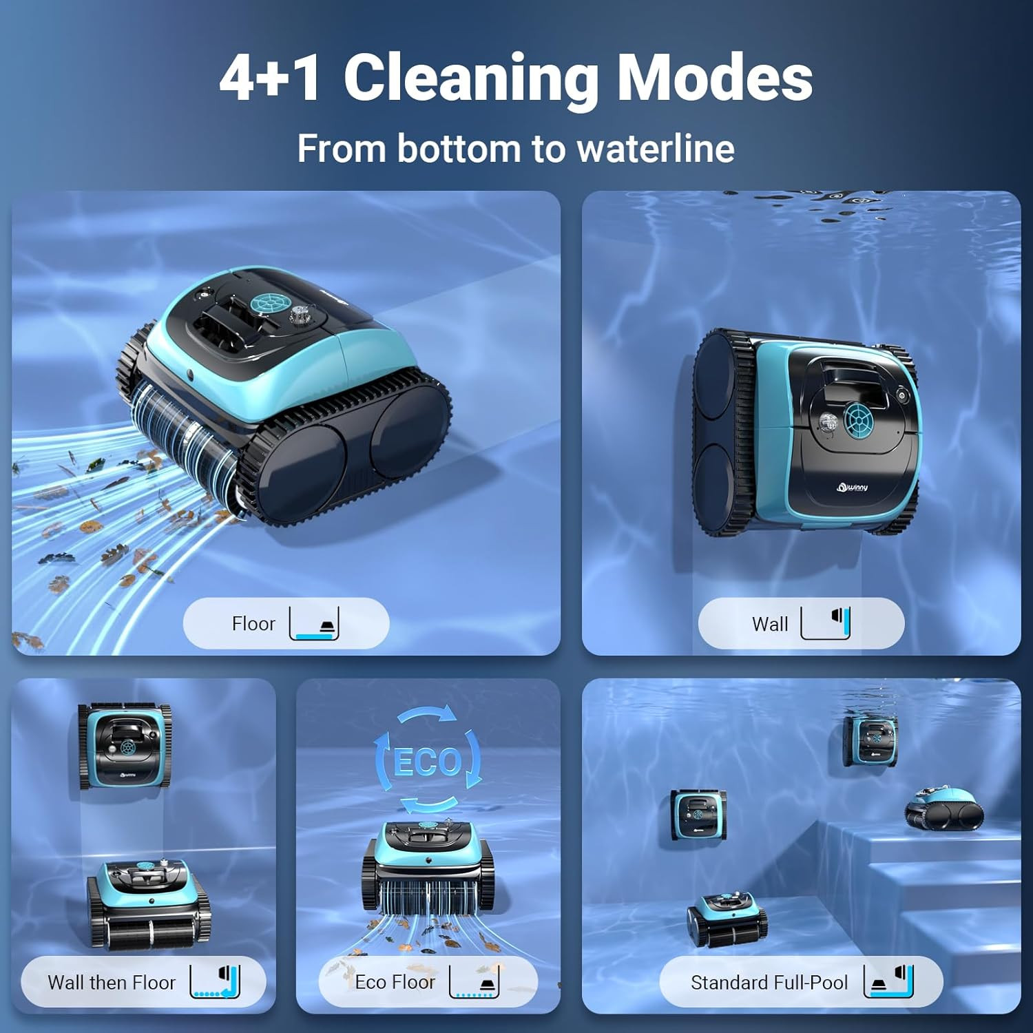 2026 Cordless Pool Vacuum, 4-in-1 Cleaner, 150 Min Runtime, APP Control