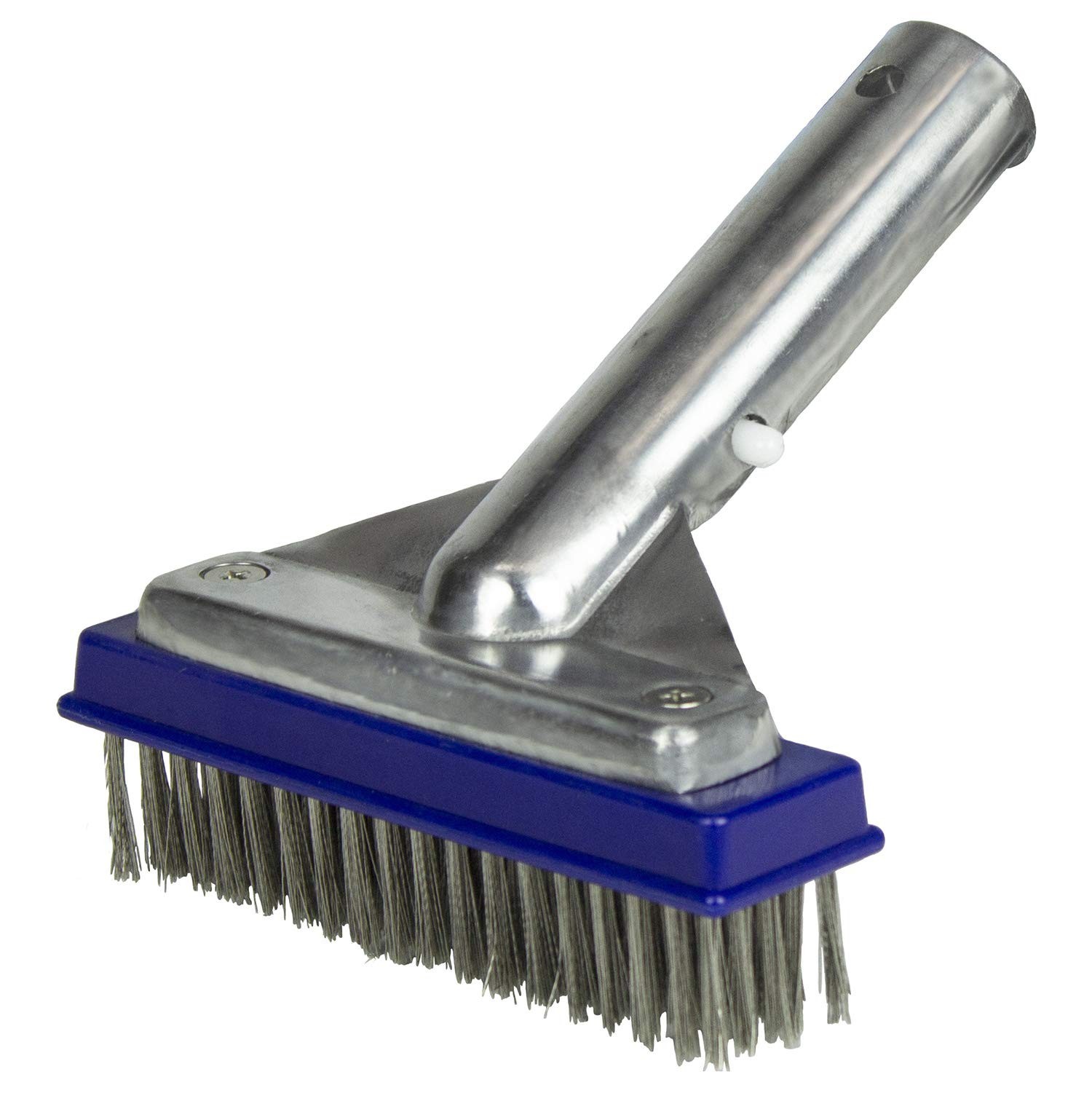 Heavy-Duty Stainless Steel Pool Algae Brush – Narrow Head for Corners & Steps