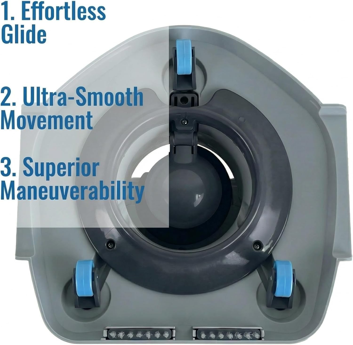 Cordless Pool Vacuum Handheld Rechargeable Cleaner 60 Min Suction Gray