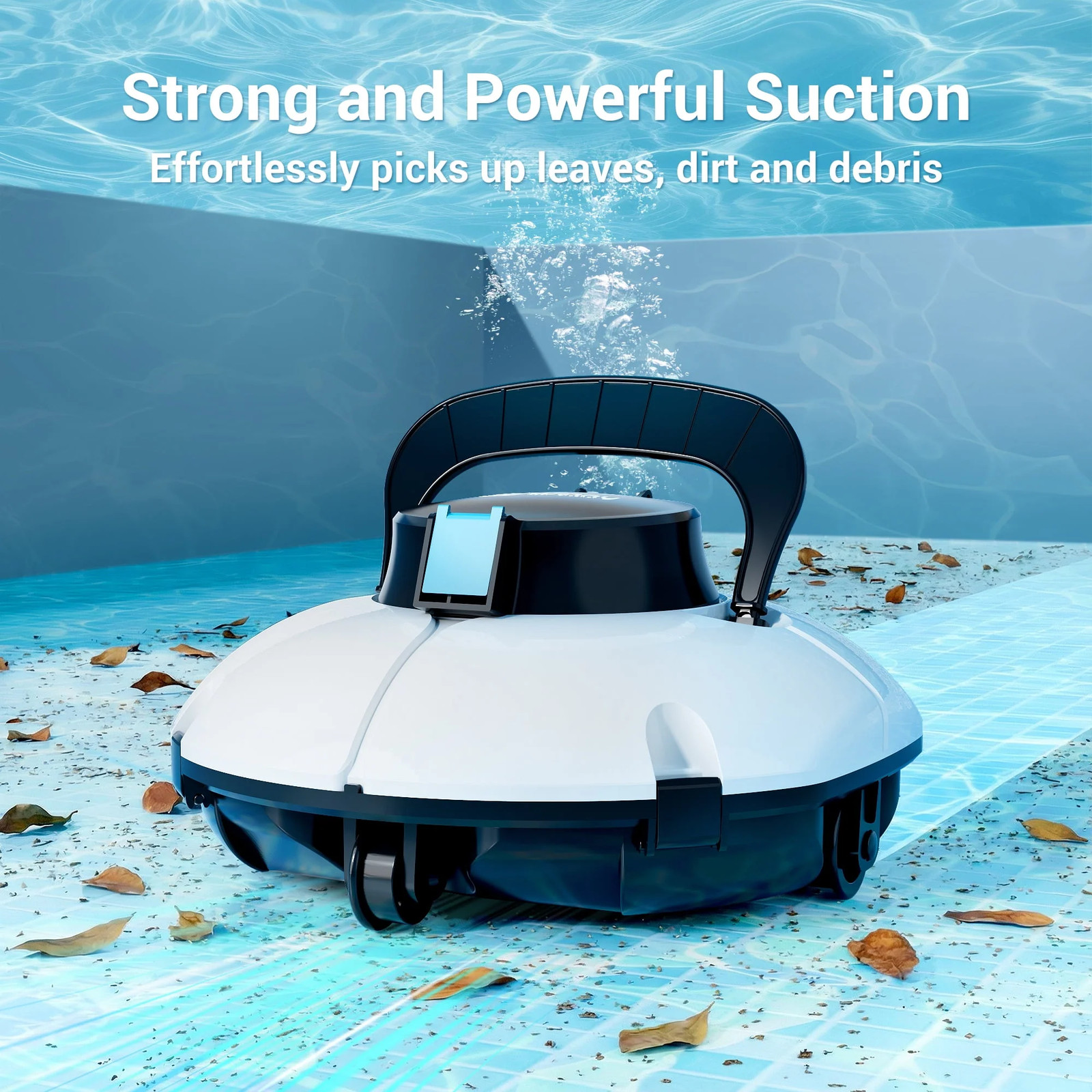Cordless Robotic Pool Cleaner with Dual-Layer Filtration, 80-Min Runtime