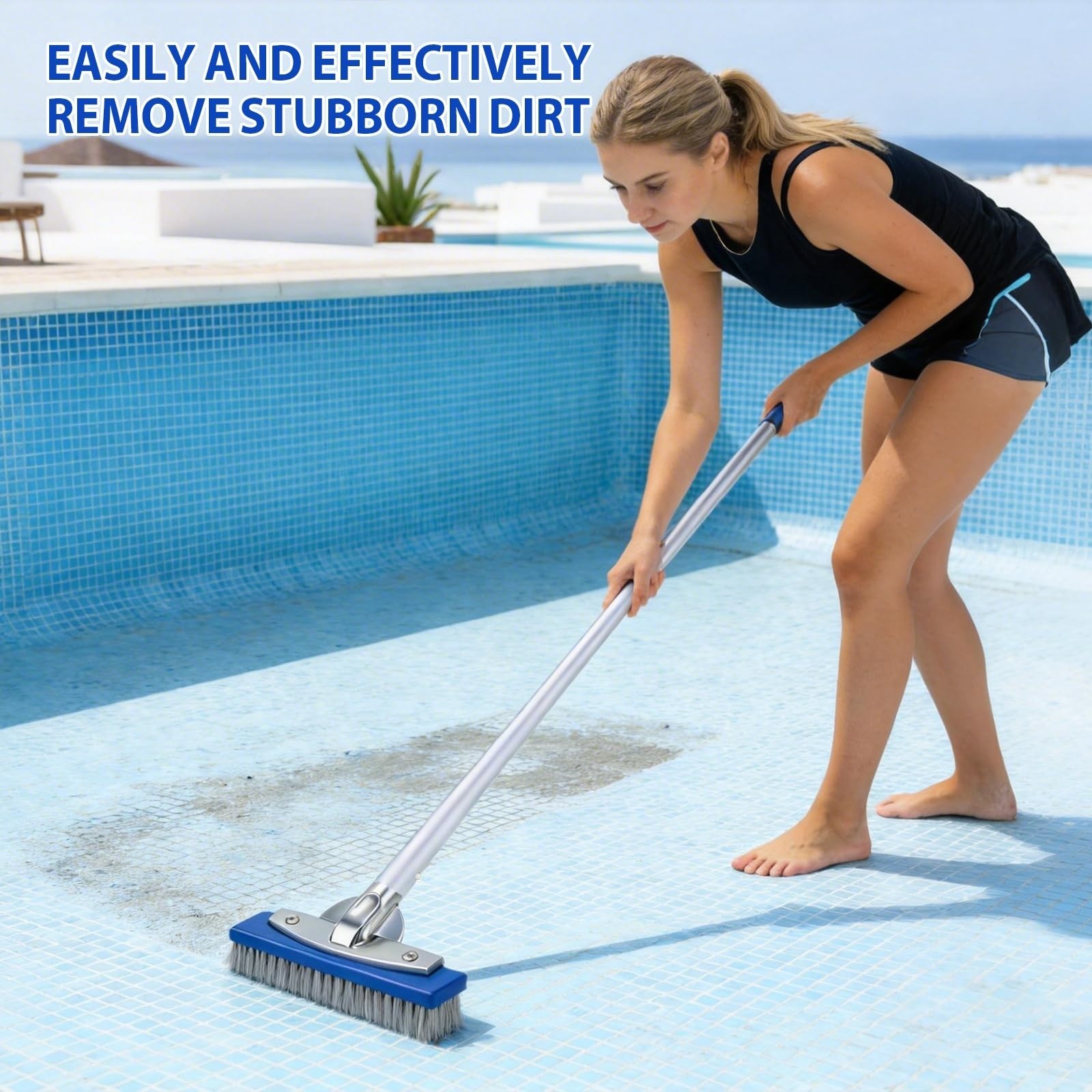 5-Inch Pool Brush Head – Heavy Duty Nylon & Stainless Steel Bristles