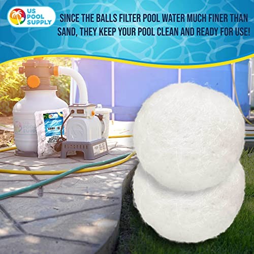 3.0 lbs Pool Filter Balls – Eco-Friendly Fiber Filter Media for 2 White