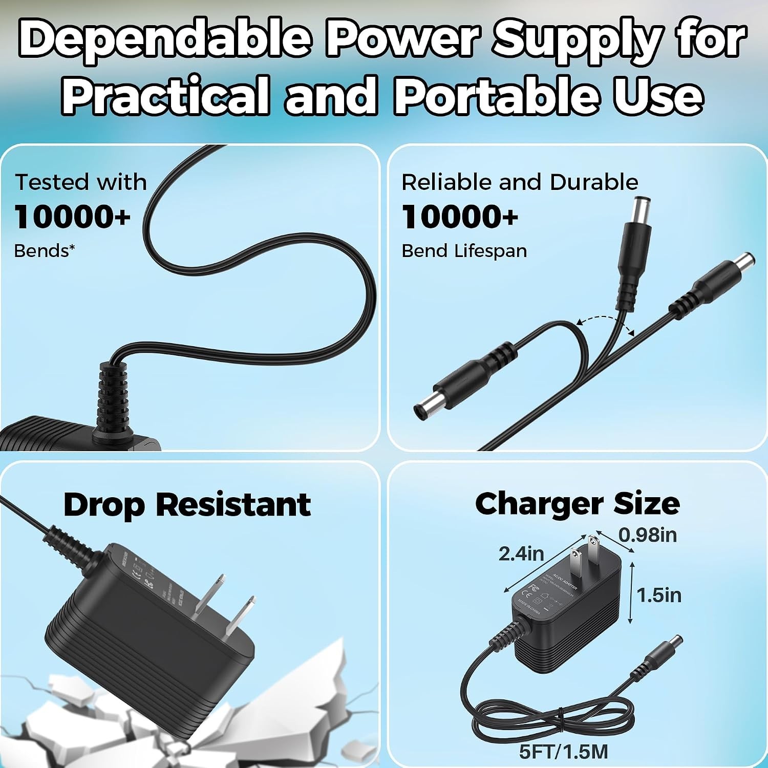 Durable Solar 12.6V Charger for WYBOT Hyson 100 Pool Vacuum – Certified
