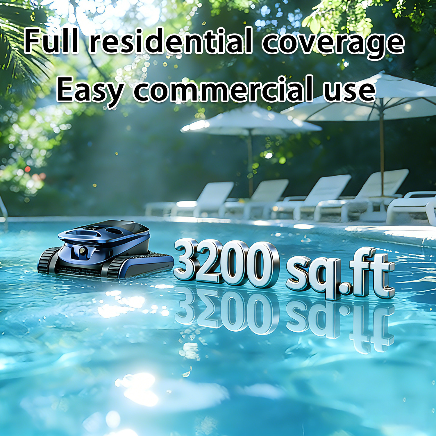 Smart Pool Cleaner Robot, Floor Wall Waterline Cleaning with APP Control