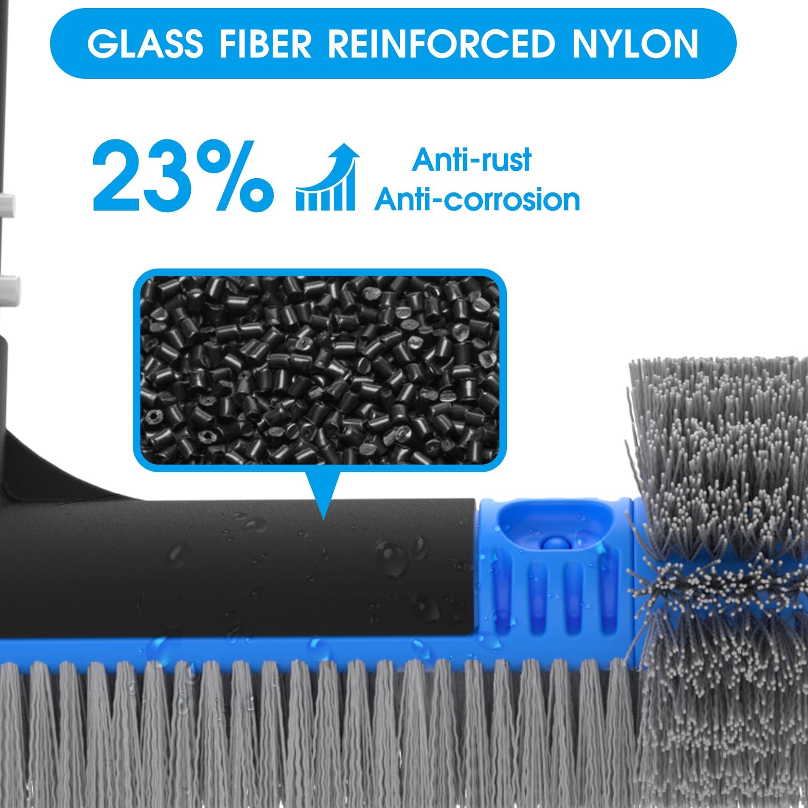 20” 2 in 1 Pool Brush Head Cobweb Duster Heavy Duty Pool Cleaning Detachable…