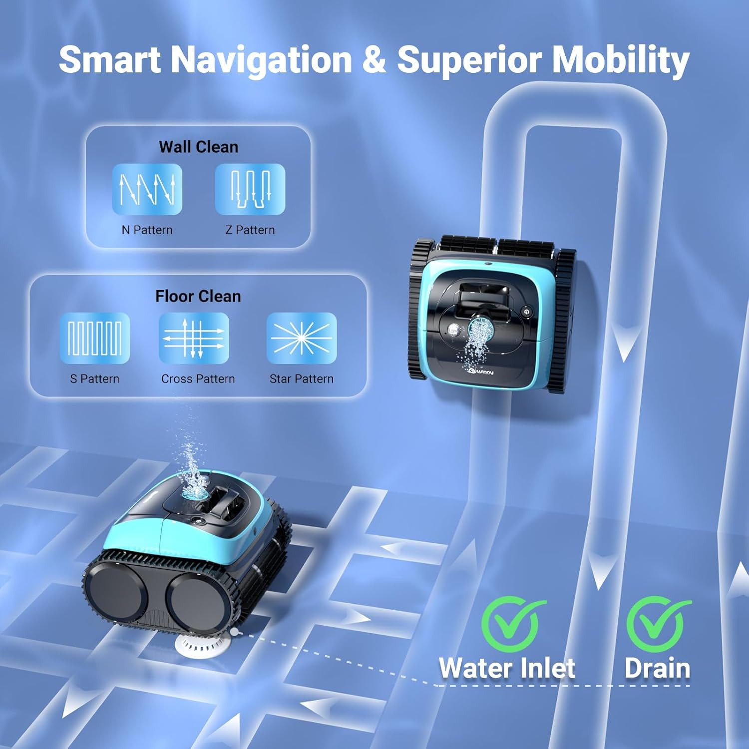 2026 Cordless Pool Vacuum, 4-in-1 Cleaner, 150 Min Runtime, APP Control