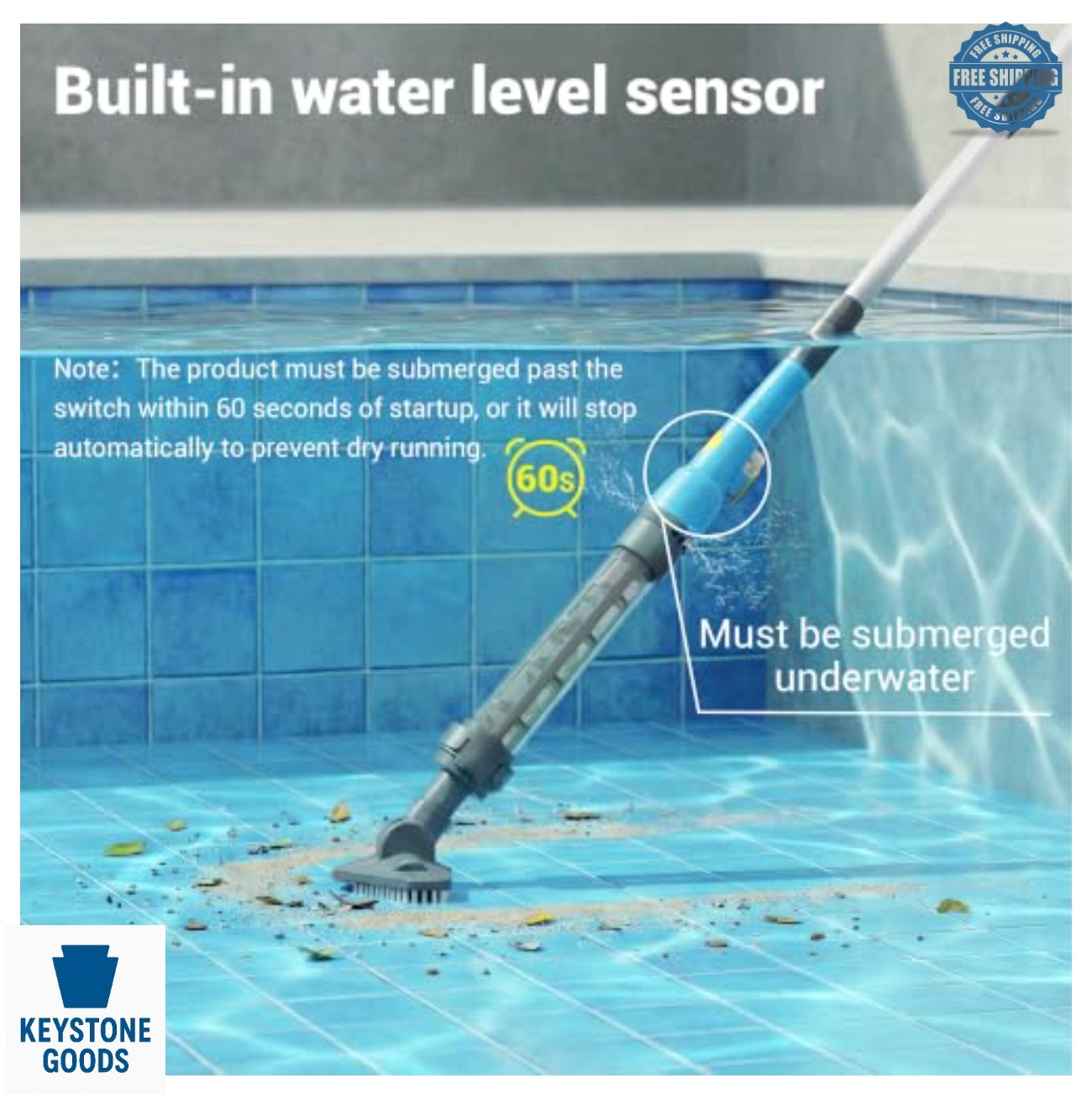 Cordless Handheld Pool Vacuum 4000mAh Battery 20W Above Ground Spa Cleaner