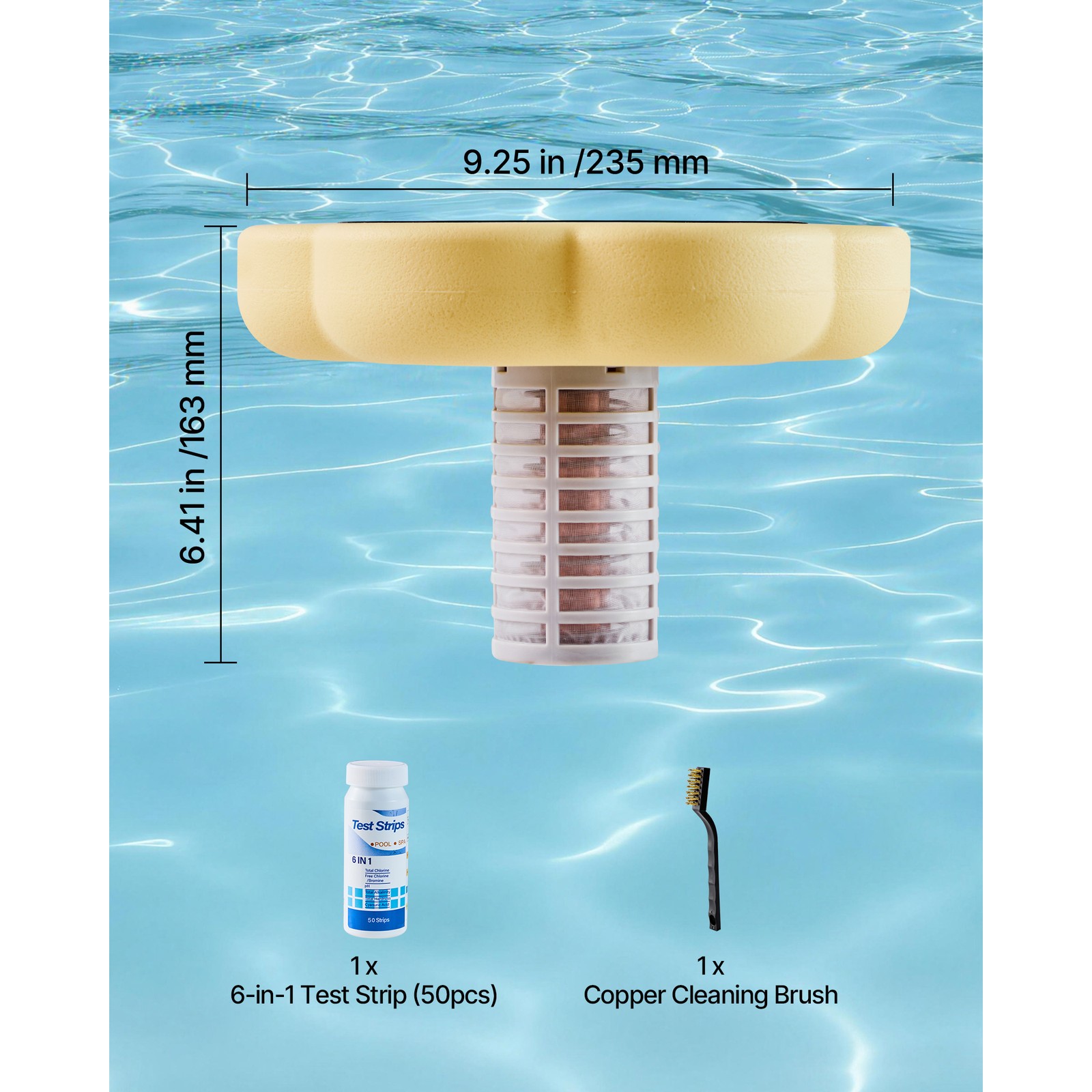 Uimoso Solar Pool Ionizer Petal/Hexagon/Round Design Pools Up to 35000/45000 Gal