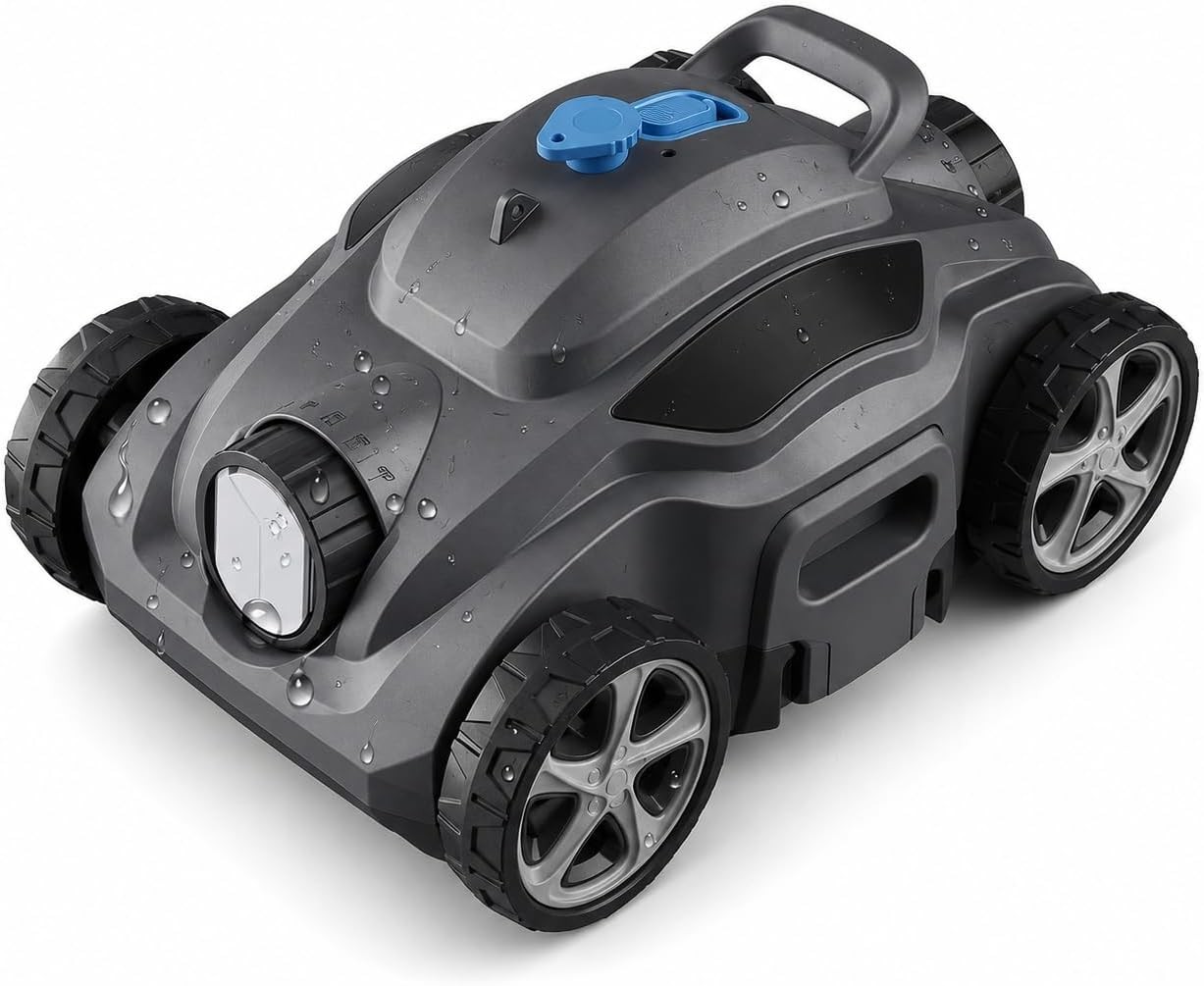 Cordless Robotic Pool Cleaner Automatic Pool Vacuum Above Ground Pools Flat