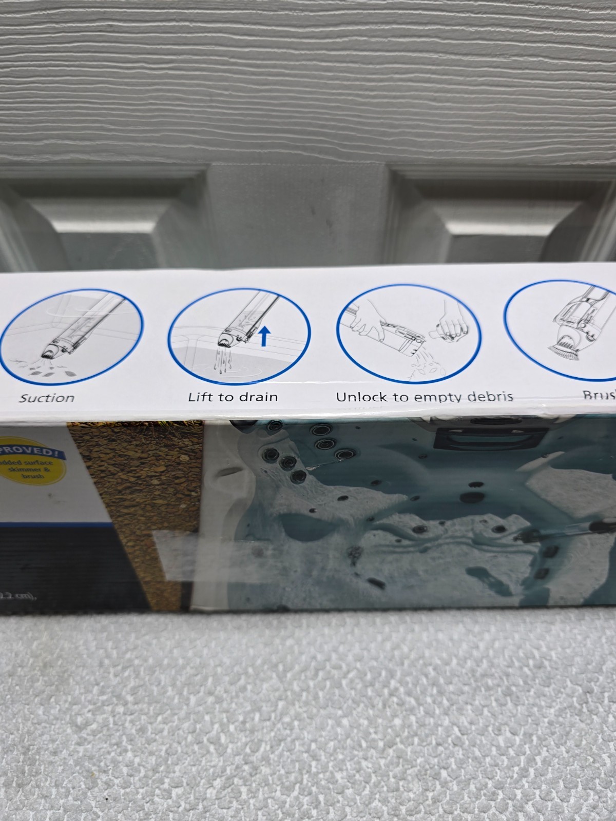 Small Pool & Spa Manual Debris Catcher in Plastic & Aluminum Gray 1.54 lbs
