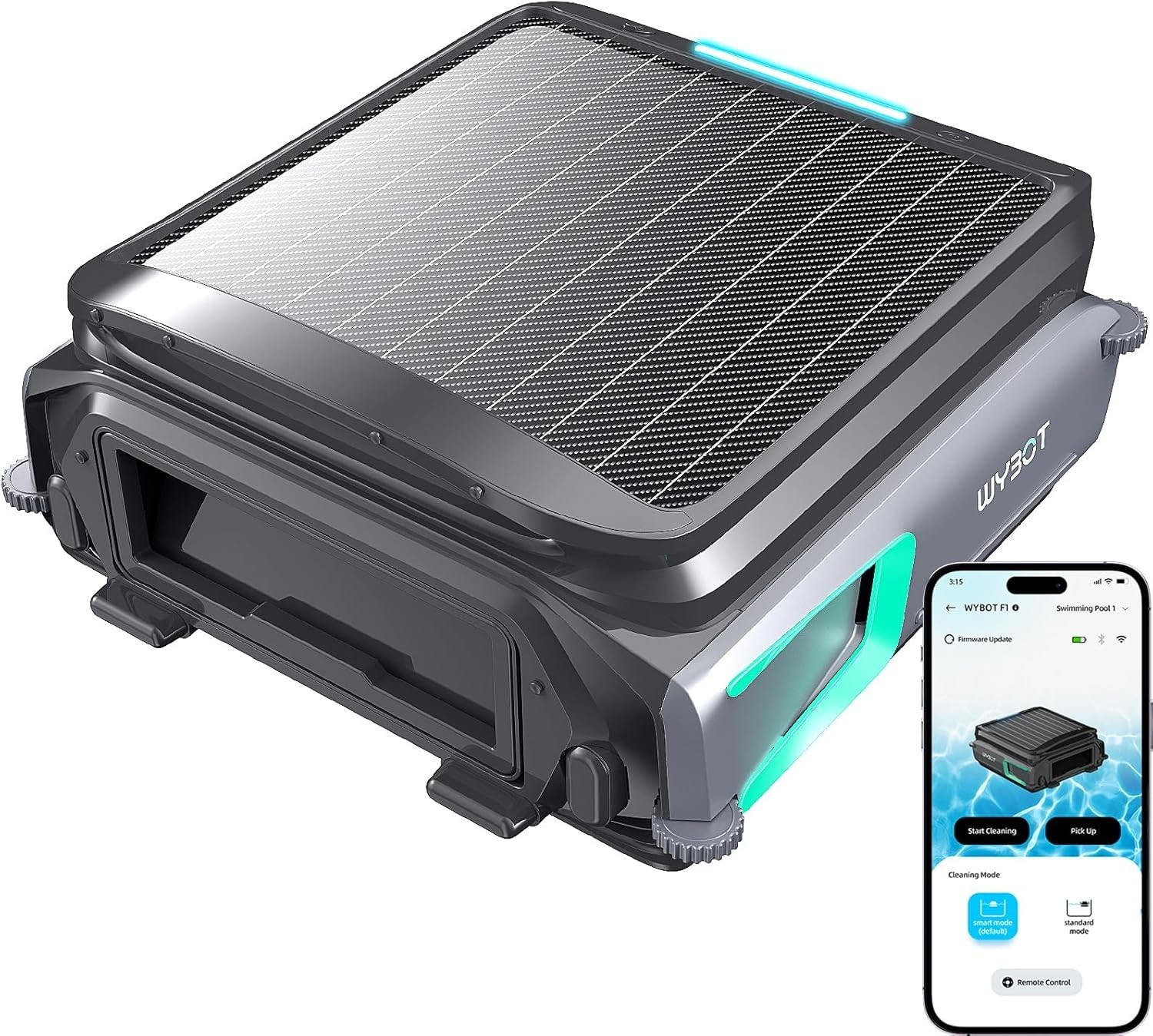 WYBOT F1 Solar Powered Robotic Pool Cleaner Pool Surface Skimmer Robot App NEW