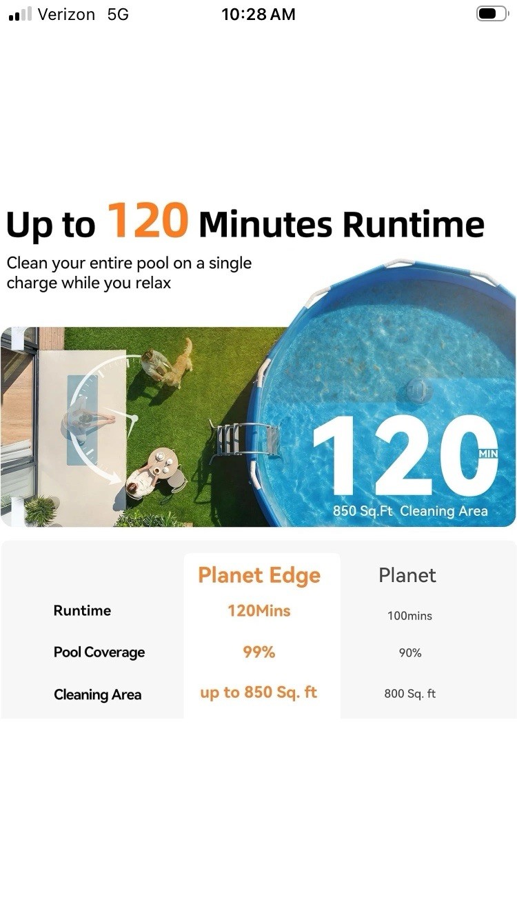 Powerful Cordless Robotic Automatic Pool Vacuum Cleaner for Above Ground Pools