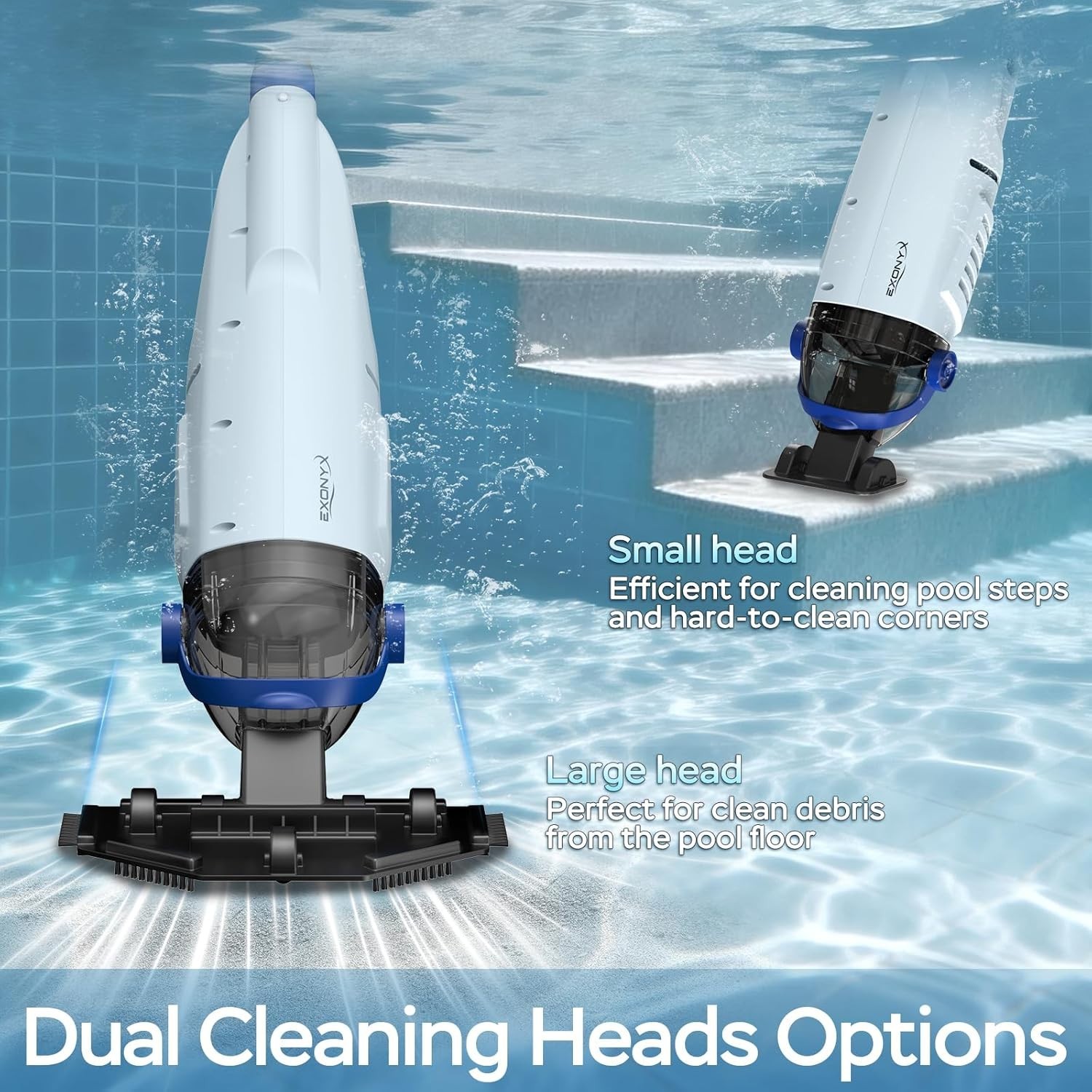 Cordless Handheld Pool Vacuum Cleaner, 18.5GPM Enhanced Powerful Suction for Abo