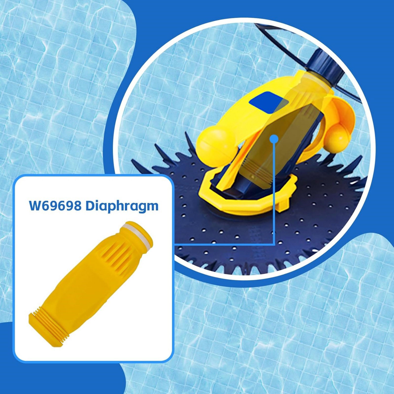 2PC Long Life W69698 Diaphragm For Zodiac Baracuda G3 G4 Pool Cleaner Repair