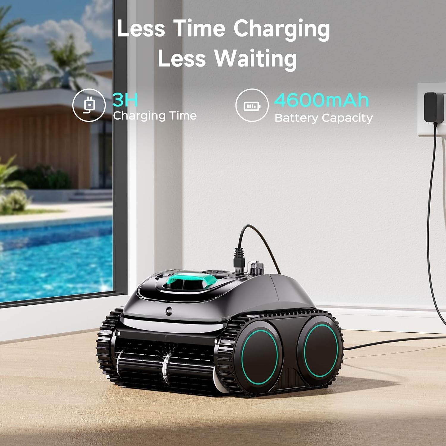 WYBOT C1 Cordless Robotic Pool Cleaner Inground Above Ground Vacuum App Control
