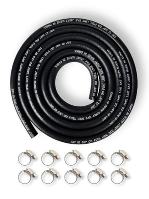 Fuel Line Hose 3/8 inch Gas Line Hose Rubber NBR SAE 30R7 6FT for 6 Feet