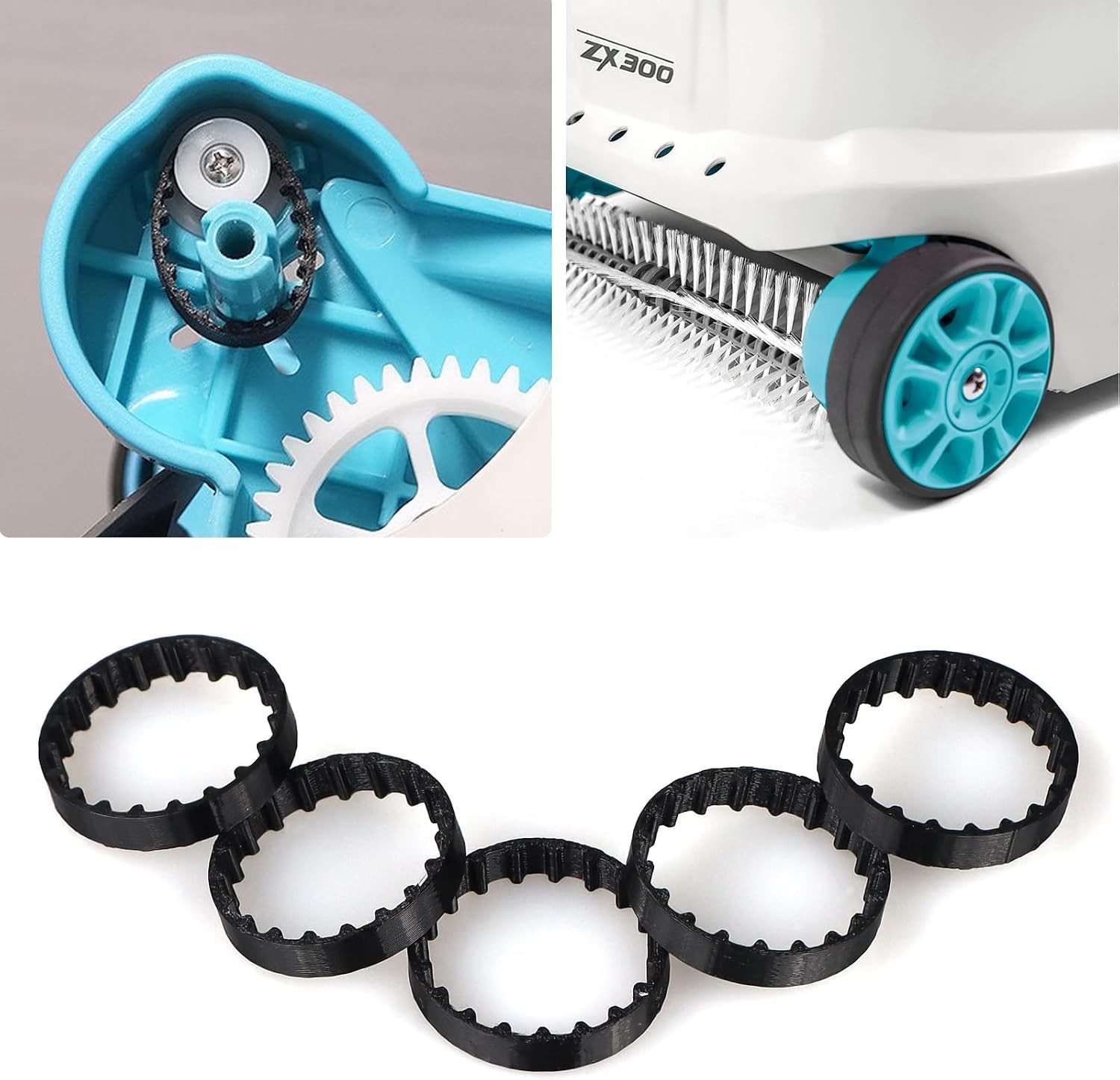 SZLTZK 5 Pcs Replacement Belts for INTEX ZX300 Automatic Pool Cleaner Black
