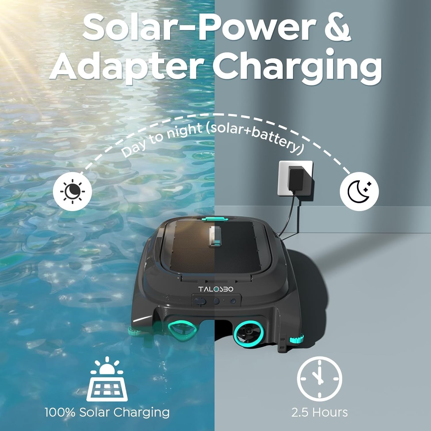 PIECO SK01 Solar Powered Auto Pool Skimmer Robotic Floating Surface Cleaner APP