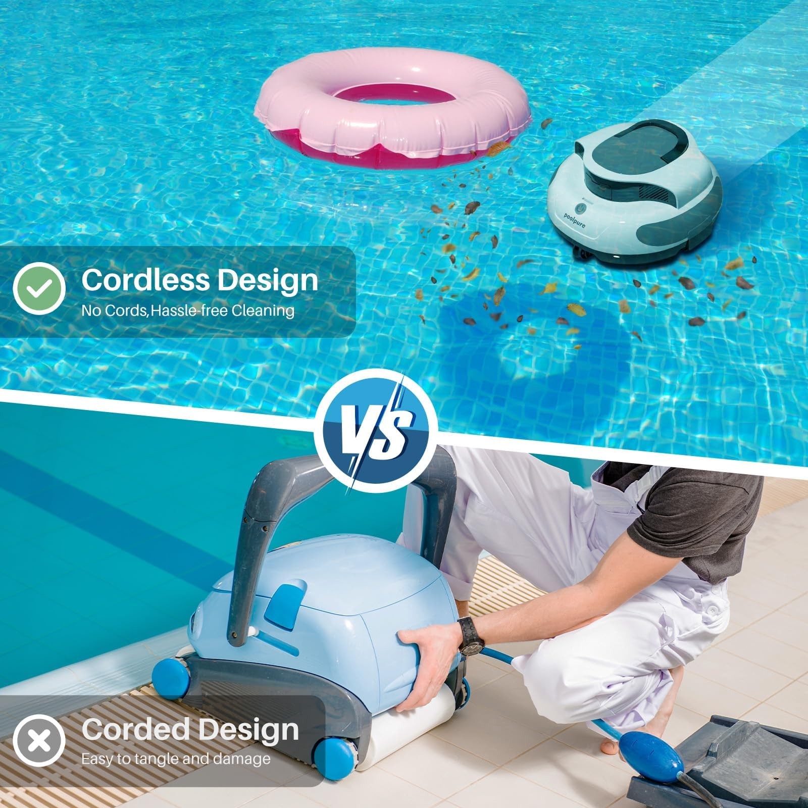 Self-Parking Automatic Pool Vacuum for up to 35 Ft Inground & Above-Ground Pools
