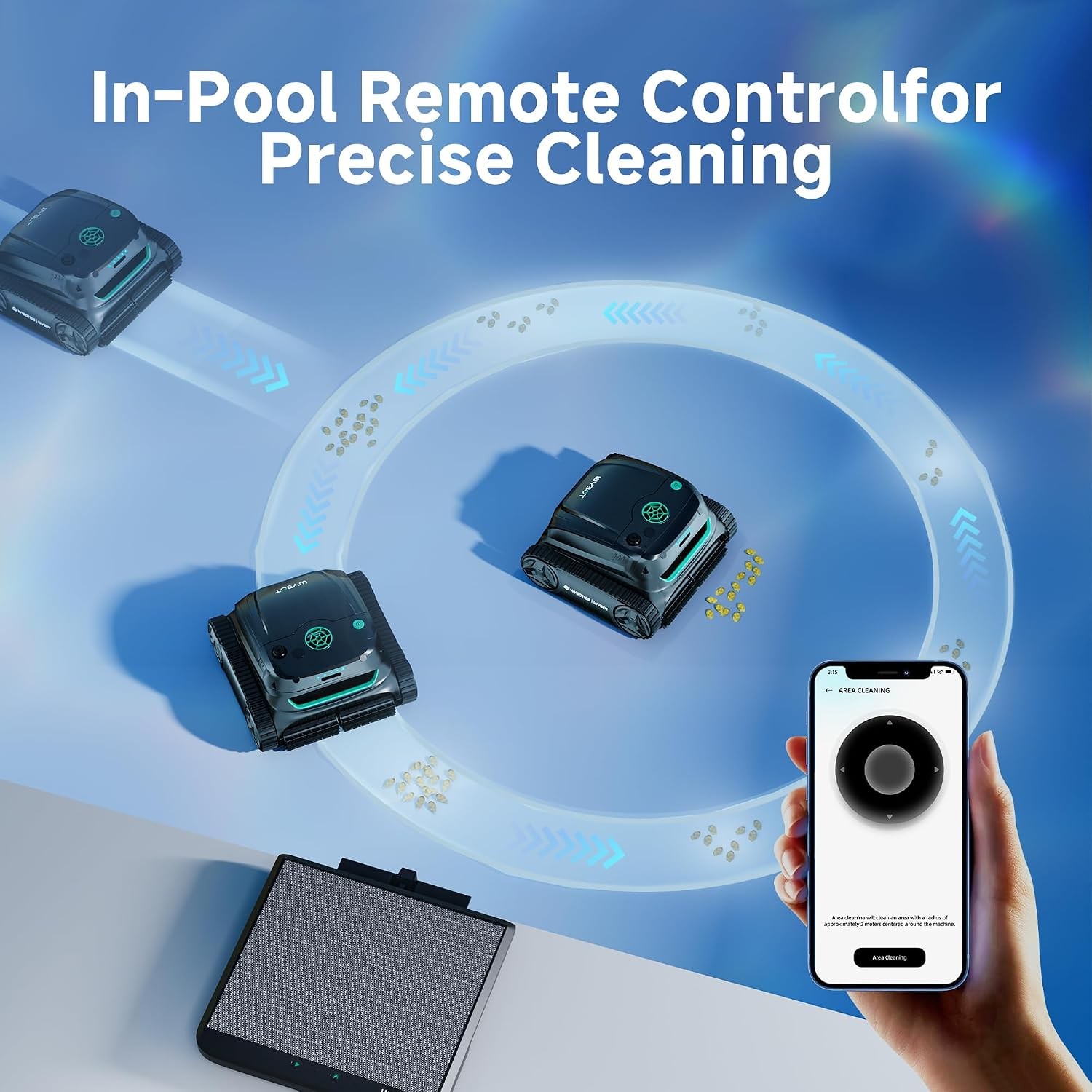 WYBOT S2 Solar Vision Robotic Pool Cleaner, AI Vision Algorithm, Auto Return