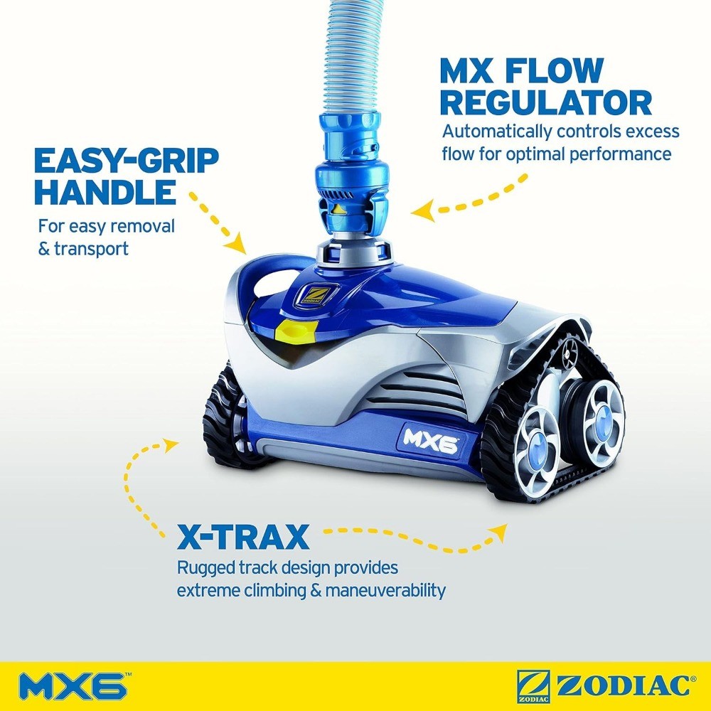 Zodiac MX6 Suction-Side In-Ground Pool Cleaner, Cyclonic Suction and X-Trax