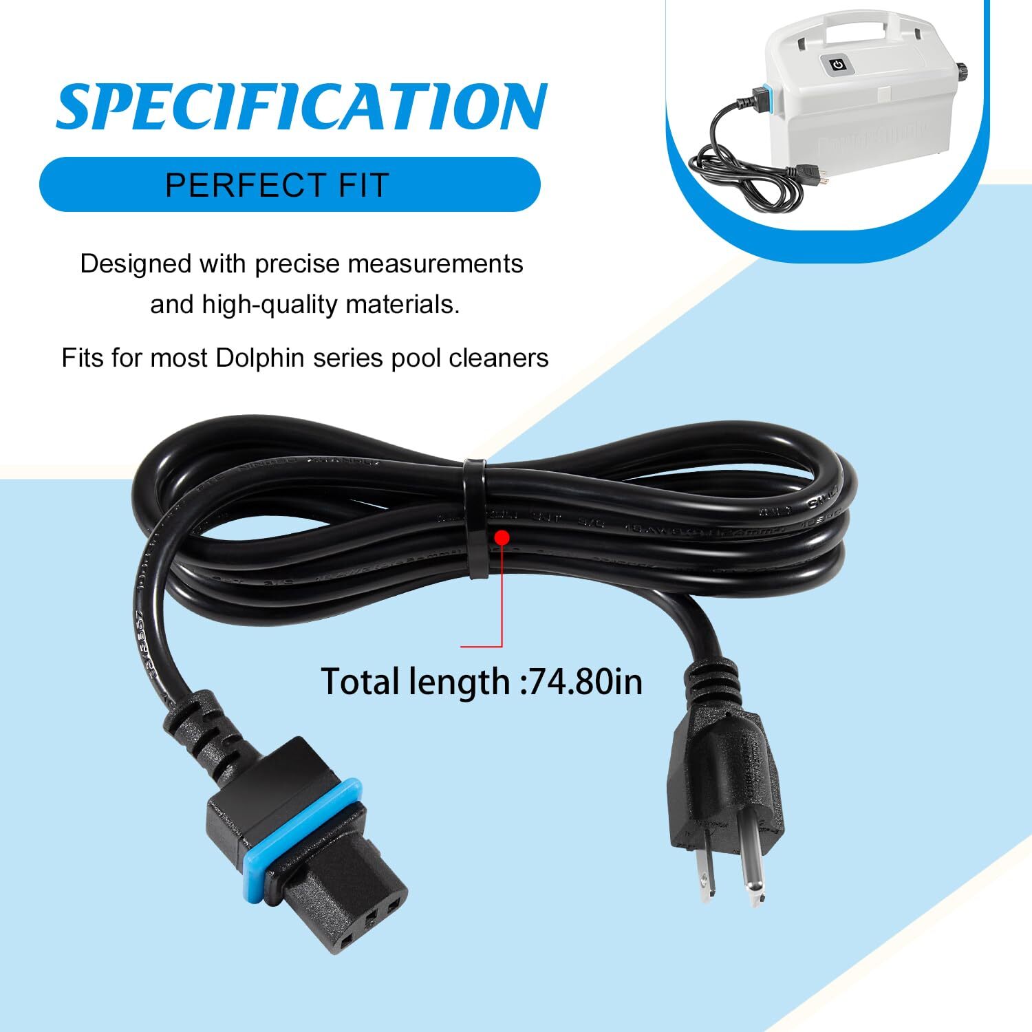58984402L Power Cord for Maytronics Dolphin Pool Cleaners Power Supply Devices
