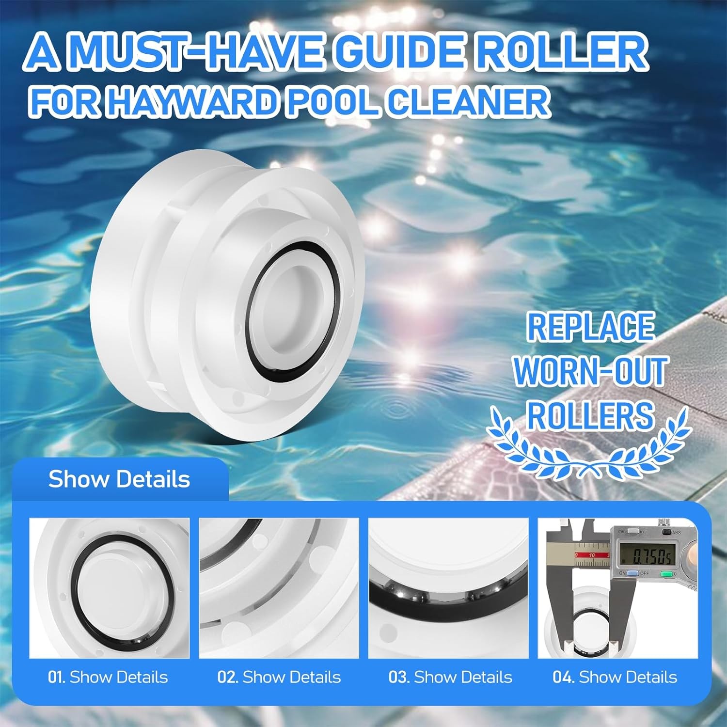RCX26001 Bearing Guide Roller for Hayward Robotic Cleaner, AquaVac & TigerShark