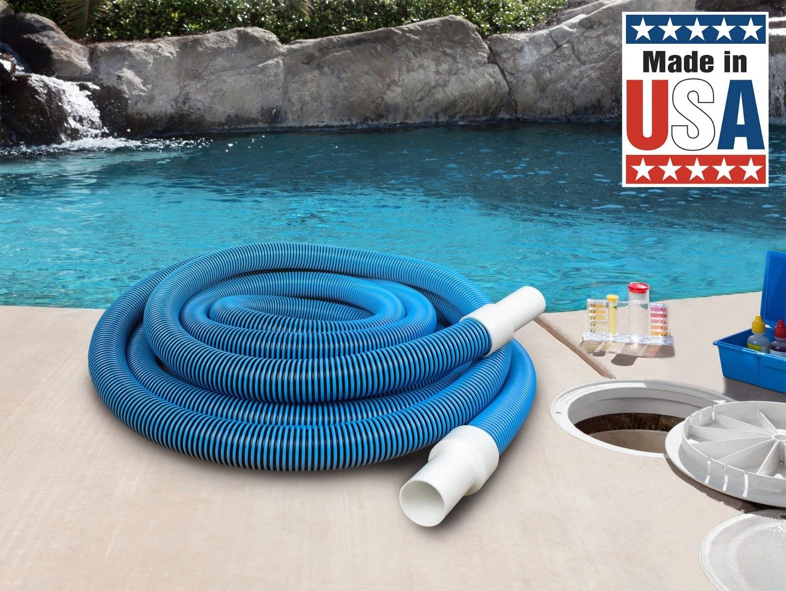 35ft Kink-Free Manual Pool Vacuum Hose for Inground & Above Ground Pools – Heavy