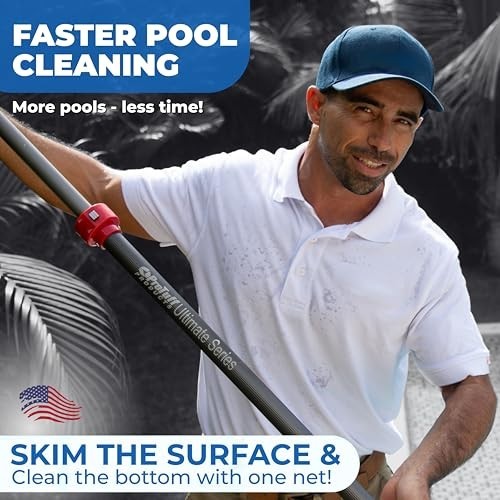 Fine Mesh Pool Silt Net 17.5 Inch 250 Micron Smooth Glide Swimming Skimmer