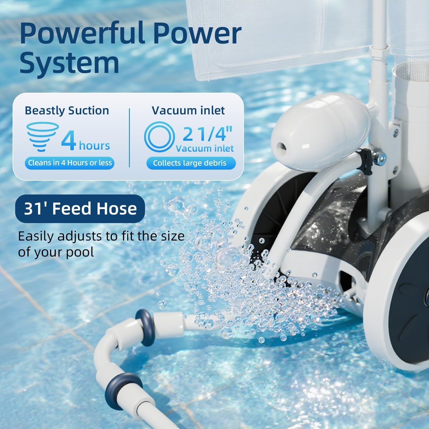 Upgrade Your Pool with Hydraulic 4-Wheel Pressure Side Sweeper – High Efficiency
